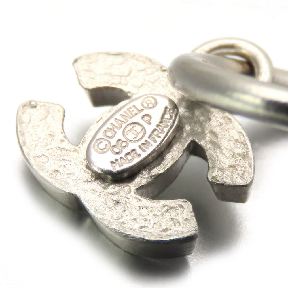 CHANEL Authentic White Logo Earrings - Picture 3 of 11